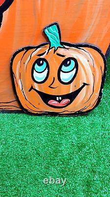 4 FEET TALL Vintage Pumpkin Farm Patch Sign Outdoor Decoration Hand Painted