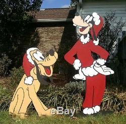4 pc Mickey Mouse, Minnie Mouse, Goofy and Pluto Christmas yard decoration