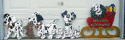 4 piece Dalmatian Dog Sled Sleigh Christmas Winter Lawn Yard Art Decoration