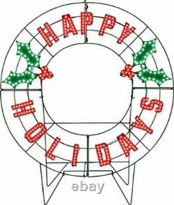 40' Led Lighted Christmas Outdoor Happy Holidays Yard Sign Decor
