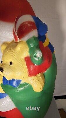 40 TPI 1995 Vintage Blow Mold Santa With Bag Of Toys, Tree, Candle, Candy Cane