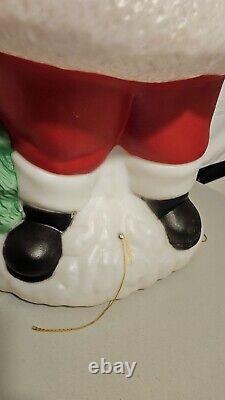 40 TPI 1995 Vintage Blow Mold Santa With Bag Of Toys, Tree, Candle, Candy Cane