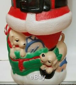 42 Lighted Blow Mold Santa With Puppies Christmas Decor FREE SHIPPING HTF
