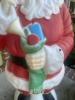 42 Santa Claus Christmas Stocking Lighted Vintage blow mold