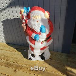 42 Santa's Best Santa Christmas Blow Mold Lighted Yard Decor Saint Nick Toy VTG