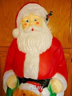 43 Empire Santa Claus Puppy Christmas Blow Mold Light Yard Decor Saint Nick Vtg