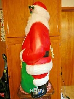 43 Empire Santa Claus Puppy Christmas Blow Mold Light Yard Decor Saint Nick Vtg