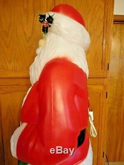 43 Empire Santa Claus Puppy Christmas Blow Mold Light Yard Decor Saint Nick Vtg