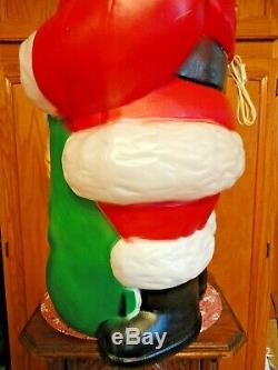 43 Empire Santa Claus Puppy Christmas Blow Mold Light Yard Decor Saint Nick Vtg