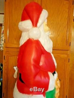 43 Empire Santa Claus Puppy Christmas Blow Mold Light Yard Decor Saint Nick Vtg