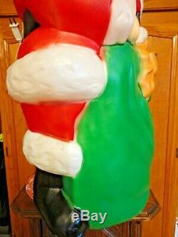 43 Empire Santa Claus Puppy Christmas Blow Mold Light Yard Decor Saint Nick Vtg