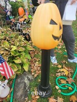 44 Tpi Pumpkin Candle Stick Blow Mold Lighted Lamp Post Halloween Yard Decor