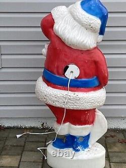 44 Union Patriotic Santa Claus Christmas Blow Mold Light Up Yard Decor Vintage