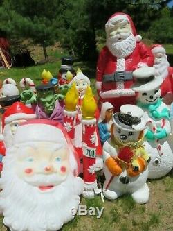 44 Vintage Blow Mold Decorations Christmas Halloween 1960s On Up Lighted Lot