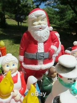 44 Vintage Blow Mold Decorations Christmas Halloween 1960s On Up Lighted Lot