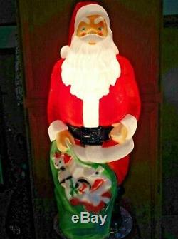 46 Empire Santa Claus Toy Sack Christmas Blow Mold Light Up Yard Decor Lawn Art