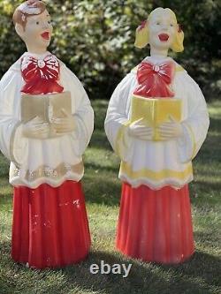 48 Empire Christmas Caroler Choir Chorus Singing Boy and Girl Blow Mold Vintage