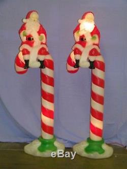 49 Santa's Best Santa On Candy Cane Lighted Christmas Blow Mold Outdoor Yard