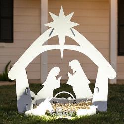 4ft Christmas Nativity Scene Outdoor Yard Decoration with Water Resistant PVC