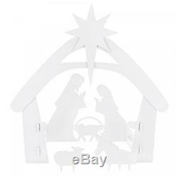 4ft Christmas Nativity Scene Outdoor Yard Decoration with Water Resistant PVC