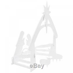 4ft Christmas Nativity Scene Outdoor Yard Decoration with Water Resistant PVC