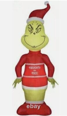 5.5' Gemmy Airblown GRINCH NAUGHTY OR NICE INFLATABLE CHRISTMAS YARD DECORATION
