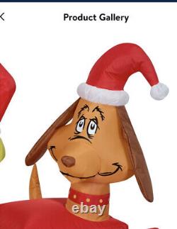 5.5ft Grinch & Max Popping Out Of Present Christmas Inflatable Yard Decoration