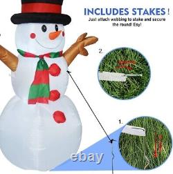 5 FT Christmas Inflatable Outdoor Snowman with a Box, Blow up Yard Decoration