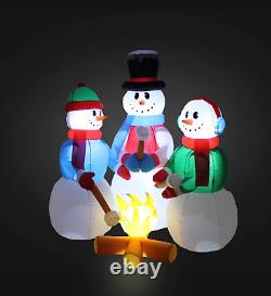 5 Foot Tall Huge Christmas Inflatable Snowmen Snowman Campfire Camping Roasting