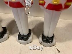 5 Vintage Empire 30 Christmas Lighted Blow Mold Toy Soldier Nut Crackers Used