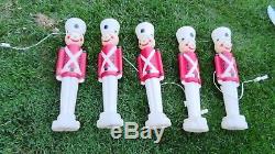 5 Vintage Empire 31 Christmas Lighted Blow Mold Toy Soldier Yard Decoration