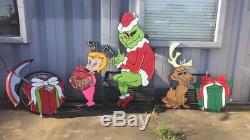 5 pc. Grinch Inspired / Whoville Inspired Christmas Wooden Yard Signs