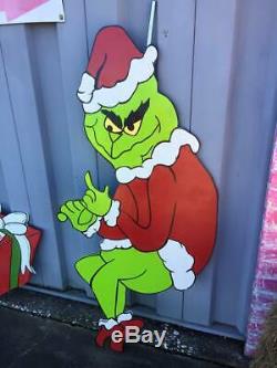 5 pc. Grinch Inspired / Whoville Inspired Christmas Wooden Yard Signs