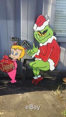 5 pc. Grinch Inspired / Whoville Inspired Christmas Wooden Yard Signs