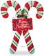 52 Inch Tall Glittering Light-up Double Candy Cane With Merry Christmas Holida