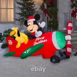 53.94 H x 74.41 W x 77.95 L Animated Airblown Mickey & Pluto Airplane