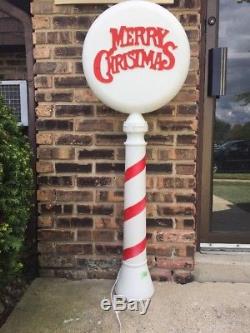 54 Union Merry Christmas On Post Sign Blow Mold