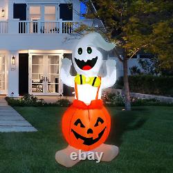 5FT Height Halloween Inflatable Ghost in Pumpkin, Blow up Halloween Decorations