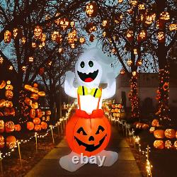 5FT Height Halloween Inflatable Ghost in Pumpkin, Blow up Halloween Decorations