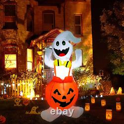 5FT Height Halloween Inflatable Ghost in Pumpkin, Blow up Halloween Decorations