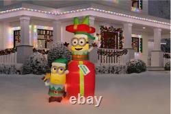 5ft Pre-lit LED Airblown Minion Elves with Present Christmas Minion Inflatable