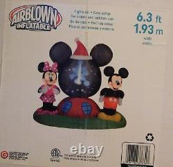 6.3 Ft Disney Mickey & Minnie Christmas Airblown Projection Inflatable