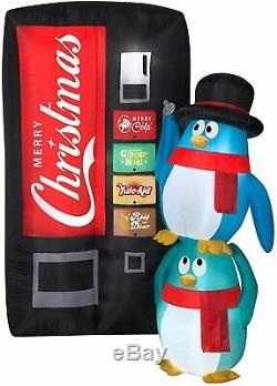 6.5 Ft MERRY CHRISTMAS SODA MACHINE Airblown Lighted Yard Inflatable