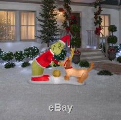 6.5' THE GRINCH AND MAX SCENE Christmas Airblown Lighted Yard Inflatable