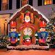 6.5' Tall Animated Santa Clock Airblown Inflatable Lighted Christmas Decor Gemmy