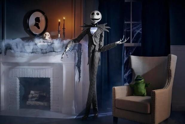 6.5 Ft Animated Disney Jack Skellington Animatronic Animated Halloween Prop Nrfb