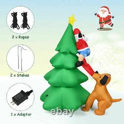 6.5FT Inflatable Christmas Tree Santa Decor withLED Lights Outdoor Yard Decoration