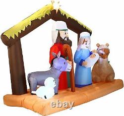 6.5FT Inflatable Nativity LED Light Up Christmas Decor Outdoor Yard Decoration