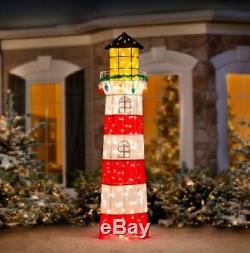 6 Foot Outdoor Lighted Pre Lit Lighthouse Christmas Sculpture Yard Decor