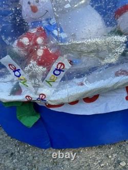 6 FT AIRBLOWN GEMMY INFLATABLE snow globe Snowman Christmas Let It Snow Read